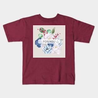 Watercolor flowers and leaves Kids T-Shirt